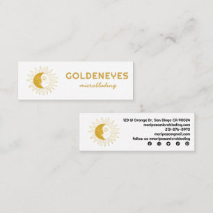 Måne och Sol Elegant Esthetician Beauty Salon Guld Mini Visitkort