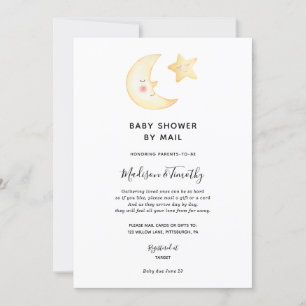 Måne och Star Baby Shower by Mail-inbjudan Inbjudningar