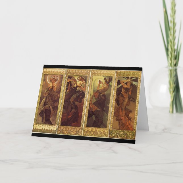 Måne och Stars - Alfons Mucha Kort (Framsida)