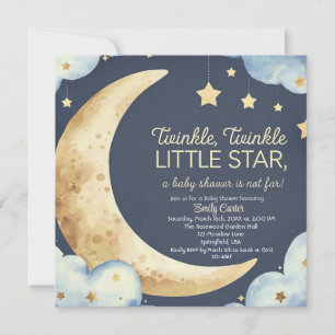 Måne och Stars Baby Shower - Dreamy Natt Inbjudningar
