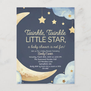 Måne och Stars Baby Shower - Dreamy Natt Vykort