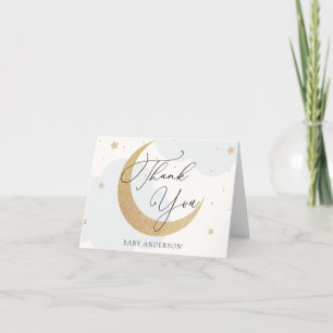Måne och Stars Baby Shower Tack Kort