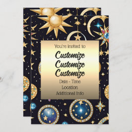 Måne och Stars Celestial Inbjudningar
