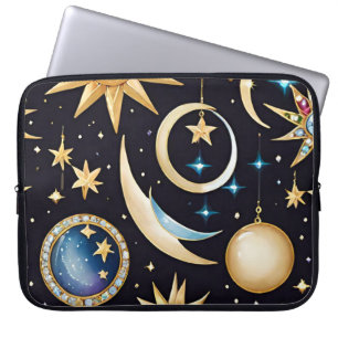 Måne och Stars Celestial Laptop Fodral