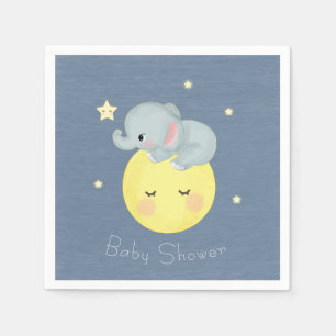 Måne och Stars Cute Elephant Pojke Shower Pappersservett