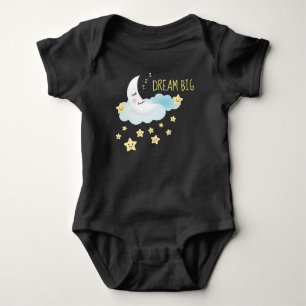 Måne och Stars Dream Big Cute Illustration T Shirt