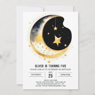 Måne och Stars Fantasy Birthday Inbjudningar