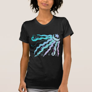 Måne och Stars Funky Abstrakt Wearable Art T Shirt