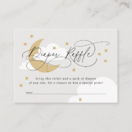 Måne och Stars Grått Diaper Raffle Baby Shower Tilläggskort