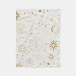 Måne och Stars Himlar Bohemian Blanket Fleecefilt