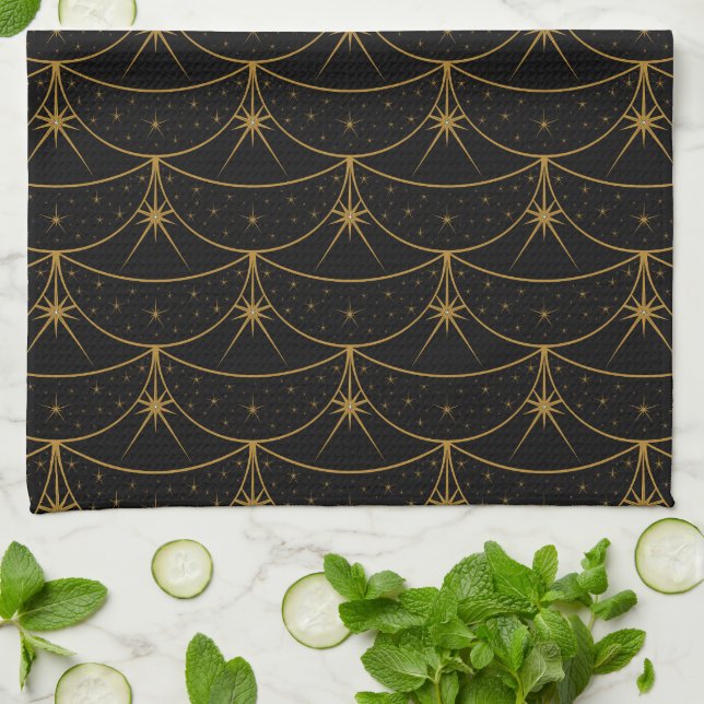 Måne och Stars Kitchen Towel Kökshandduk (Vikta)