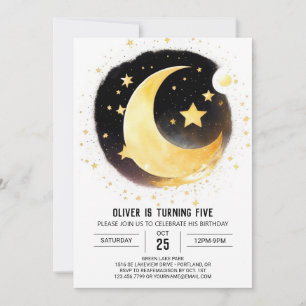 Måne och Stars Magic Birthday Inbjudningar