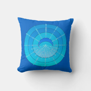 Måne och Stars Mandala - Blue och Aqua Kudde