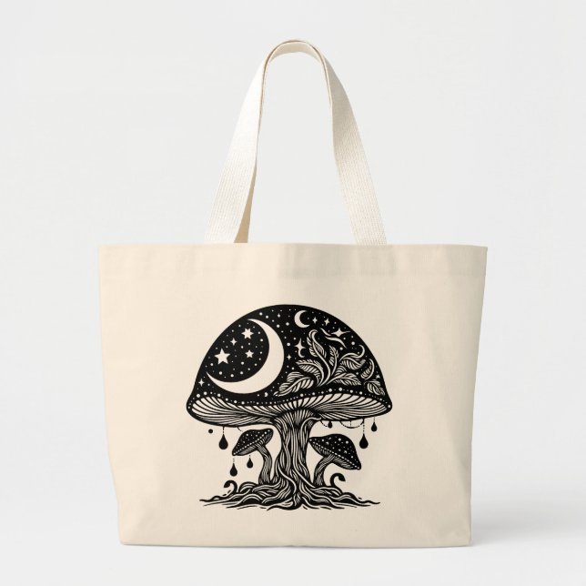 Måne och Stars Mushroom Jumbo Tygkasse (Framsidan)