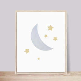 Måne och Stars Nursery Poster