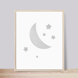 Måne och Stars Nursery Poster