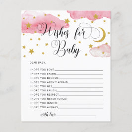 Måne och Stars Önskemål för Baby-kort