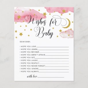 Måne och Stars Önskemål för Baby-kort