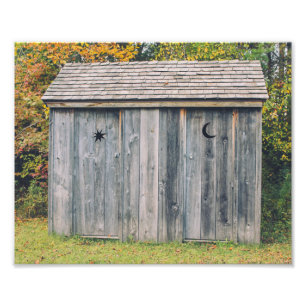Måne och Stars Outhouse Fototryck