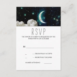 Måne och Stars Romantic Bröllop OSA Card Kort