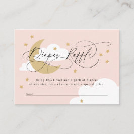 Måne och Stars Rosa Diaper Raffle Baby Shower Tilläggskort