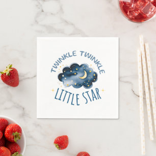 Måne och Stars Twinkle Twinkle Little Star Napkins Pappersservett