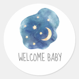 Måne och Stars Välkomsttagare för babyskor Runt Klistermärke