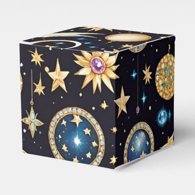 Måne och stenar Celestial Cube Presentaskar (Framsidan Sidan)