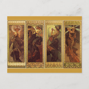 Måne och Stjärna - Art nouveau Vykort