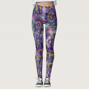 "Måne- och stjärna" damaskerstrumpbyxor Leggings
