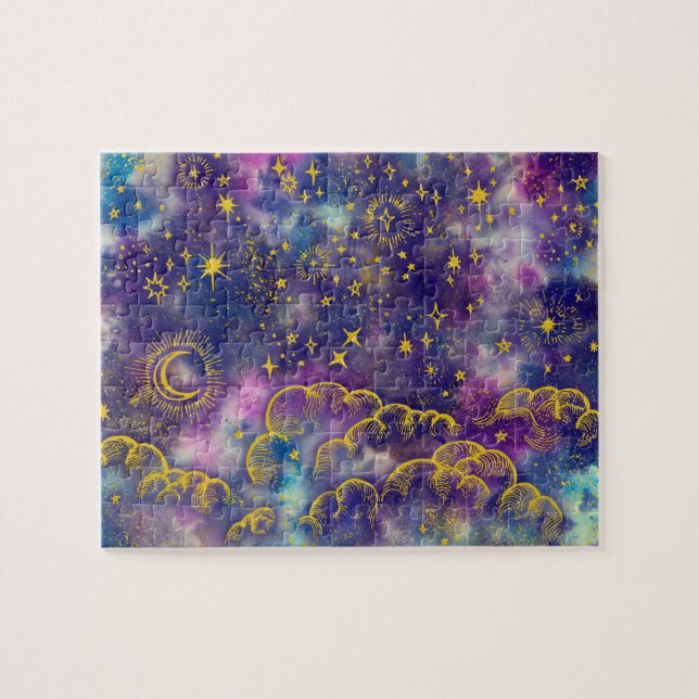 "Måne- och stjärna" pussellek (Guld-Etc.) Pussel (Horisontell)