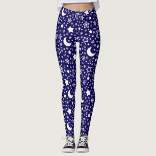 Måne- och stjärnadamasker för kvinnor leggings