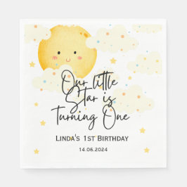 Måne och stjärnor 1:a födelsedagen pappersservett