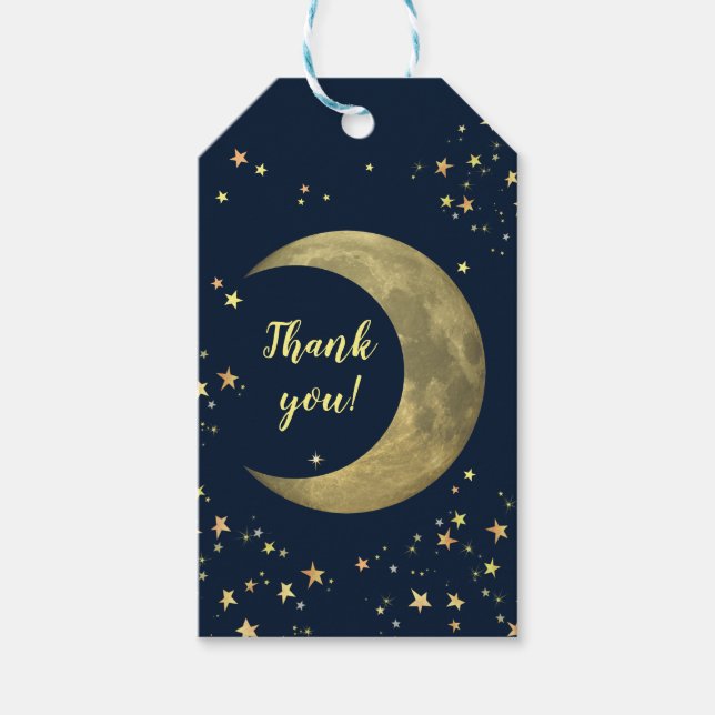 Måne och stjärnor 🌜 (anpassade) Gift-Märkre Presentetikett (Framsidan)
