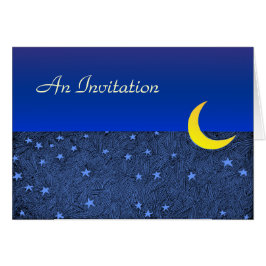 Måne och stjärnor Anpassningsbar-mappad inbjudan Hälsningskort