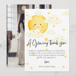 Måne och stjärnor Baby Shower Foto tackkort Inbjudningar