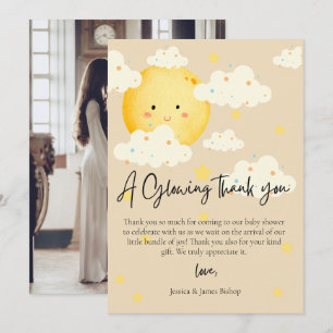 Måne och Stjärnor Baby Shower Foto Tackkort Inbjudningar