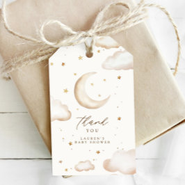 Måne och stjärnor Baby Shower Tacksamt Tag Presentetikett