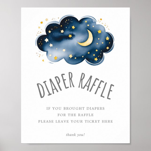 Måne och stjärnor, babykläder, hårklammer poster (Framsidan)