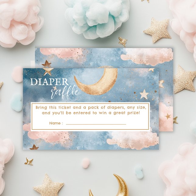 Måne och stjärnor Diaper Raffle Baby dusch Tilläggskort (Skapare uppladdad)