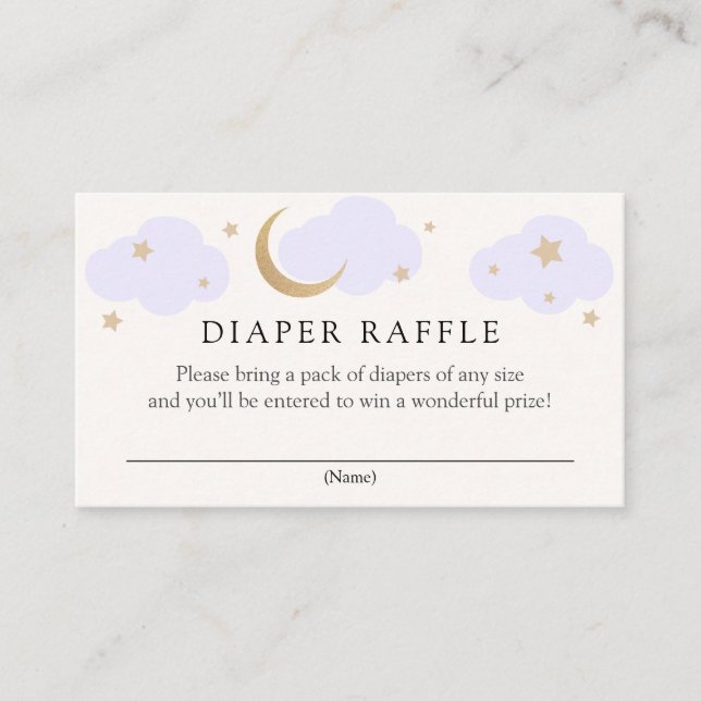 Måne och stjärnor Diaper Raffle-inmatningskort Tilläggskort (Framsida)