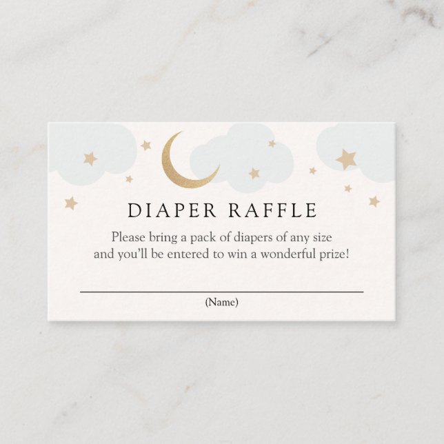 Måne och stjärnor Diaper Raffle-inmatningskort Tilläggskort (Framsida)
