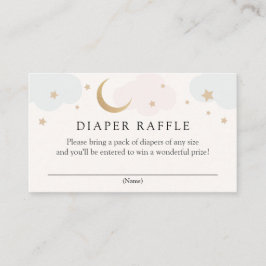 Måne och stjärnor Diaper Raffle-inmatningskort Tilläggskort