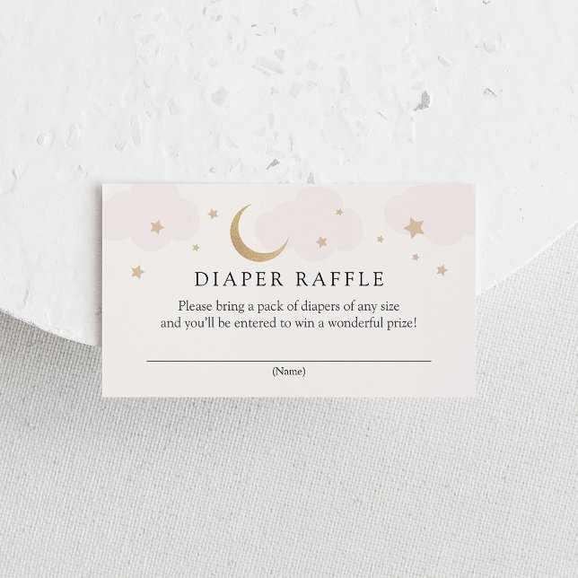 Måne och stjärnor Diaper Raffle-inmatningskort Tilläggskort (Skapare uppladdad)