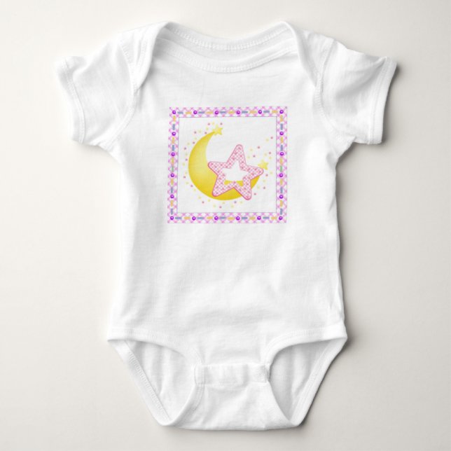 Måne och stjärnor för baby t shirt (Framsida)