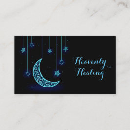 Måne och stjärnor för moderna blått växande visitkort
