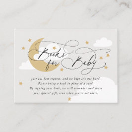 Måne och stjärnor Grå bokförfrågan Baby Shower Tilläggskort