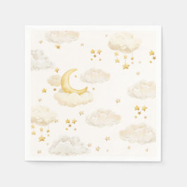 Måne och stjärnor Guld Drömmig himmel Baby Shower Pappersservett