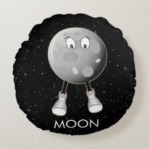 Måne och stjärnor i rymden rund kudde