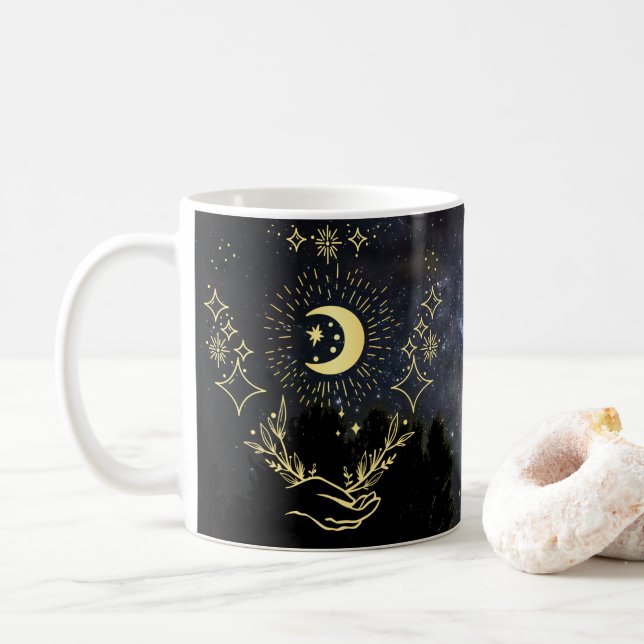 Måne och stjärnor kaffemugg (Med munk)